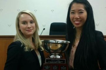 Shayla Stein, Law’16, and Jennifer Cao, Law’17, winners of the 2016 OTLA Cup