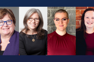 The Queen’s Family Law Clinic team that has obtained one of Canada’s largest and most far-reaching retroactive child support orders includes: Linda Smith, Law’92; QFLC director Karla McGrath, LLM’13; and Rachel Law and Beth Ambury, both Law’18.