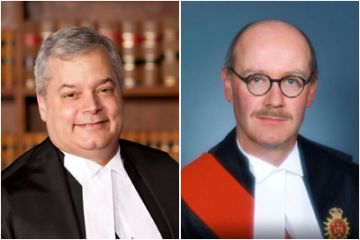 Justice David Stratas, Law’84, LLD’12, and Justice Ian Nordheimer, Law’76 (Com’73)