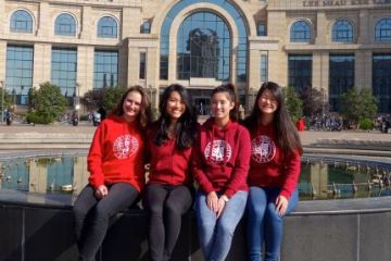 Monica Wong, Law’17 (2nd left), with new friends she met on exchange at Fudan University in Shanghai in the fall of 2016