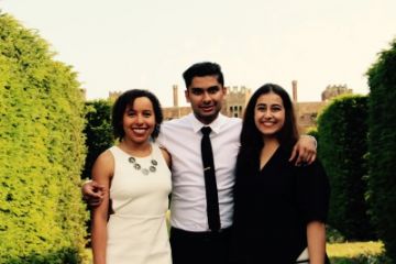 Photo by Natasha Beitman. Brener Global Law Program students on the grounds of Herstmonceux Castle in East Sussex, U.K., before the end-of-term banquet.